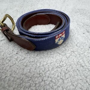 Penn Quakers Belt Smathers & Branson 38 Blue Embroidered Needlepoint Leather
